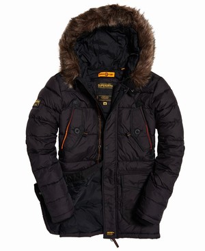 Superdry Chinook Parka Férfi Kabát Fekete | ZNTBS3802